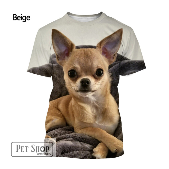 Summer Fashion Chihuahua Dog 3D Printing Oversized T Shirt Men Women