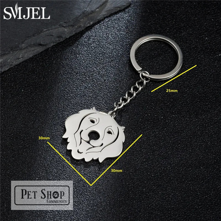 Fashion Pet Memorial Keychain Dog Pendant Stainless Steel Animal Keyring for Women Bag Jewelry French Bulldog Key Accessories