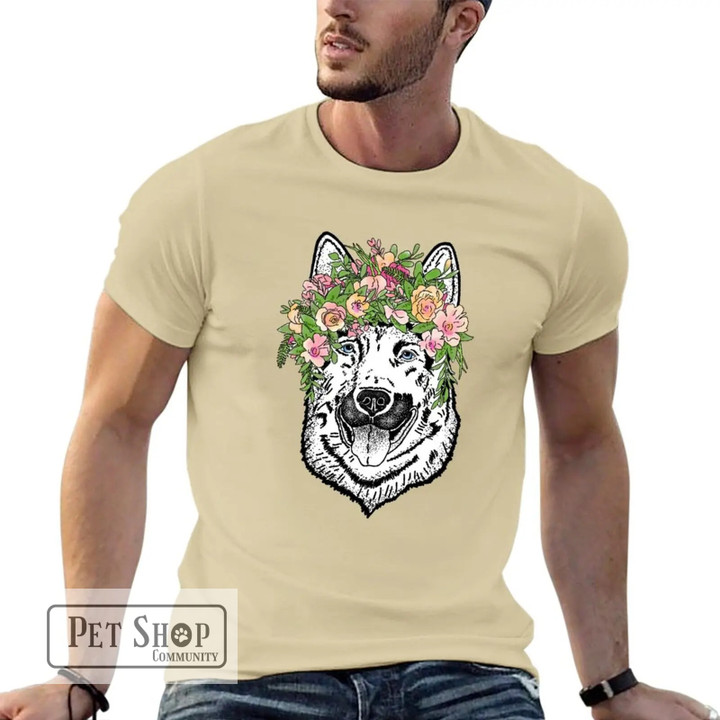 German Shepherd Dog-Florals graphic t shirts