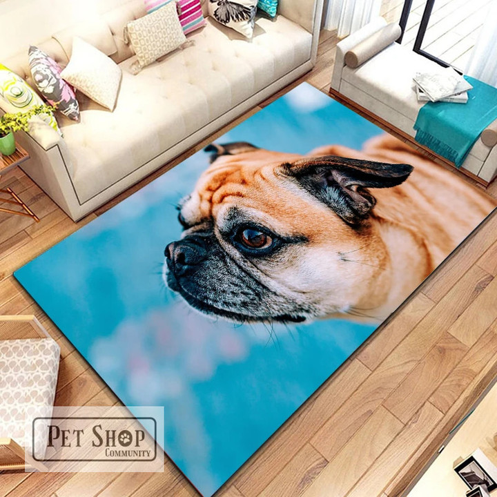 Lovely Pug Dog Water Absorption Anti-Slip Door Mat Cartoon Cute Animal Carpets Bedroom Rugs Decorative Stair Mats Home Decor
