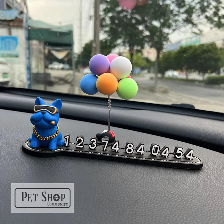 Car Bulldog Temporary Parking Number Plate Cute Domineering Dog Decor Moving Phone Auto Dashboard Ornaments Supplies Gifts