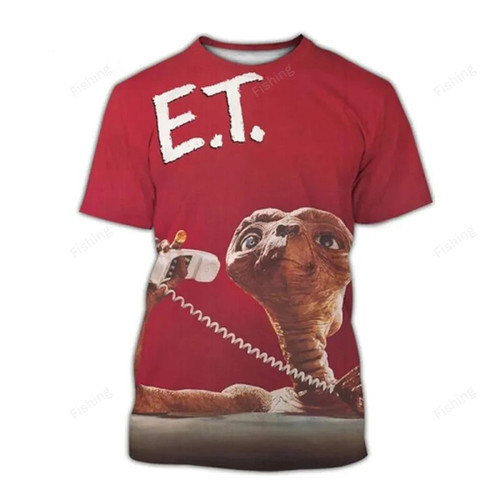 E.T. The Extra-Terrestrial 3D Print T-Shirts Men Women Fashion Streetwear Oversized Short Sleeve T Shirt Kids Tees Tops Clothing