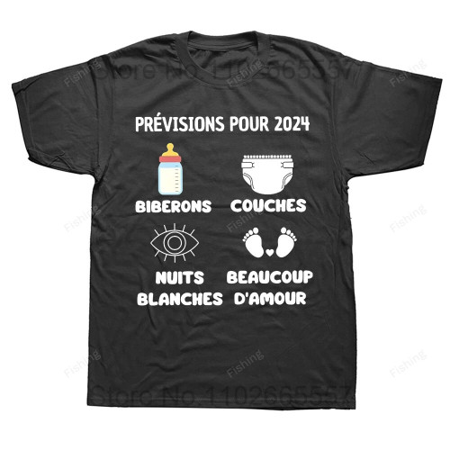 Future Papa 2024 T Shirt Retro French Dad Father Day Gift T-shirts for Men 100% Cotton Soft O-neck Tee Tops EU Size Short Sleeve