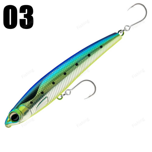 110mm 60g Sinking Pencil Fishing Lure Big Game Artificial Hard Bait 5X Hook for GT Tuna Sea Fishing Lures