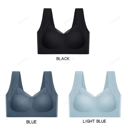 3 Pcs Sexy Seamless Plus Size Bra Push Up Sports Brassiere Women's Lace Underwear Wireless Yoga Top Woman No Steel Ring Bras