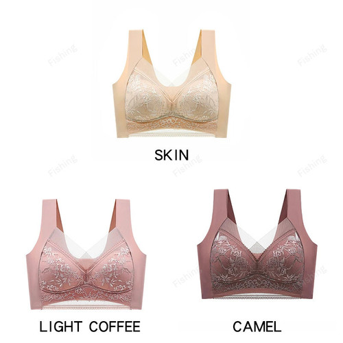 3 Pcs Sexy Seamless Lace Underwear Bra For Women Push Up Top Women's Bra Plus Size Bralette Large Size Brasier Without Underwire