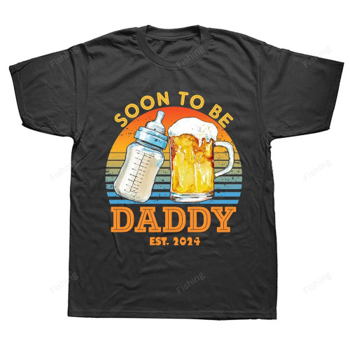 Papa 2024 T Shirt Funny Future Dad Beer Drinking Lovers Gift Tee Tops Cotton Unisex O-neck Father Days T-shirts EU Size