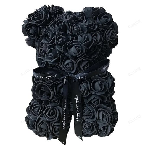 1pcs 25cm Rose Bear Artificial Foam Rose Flower Teddy Bear Valentines Day Gift Birthday Party Spring Wedding Party Decoration