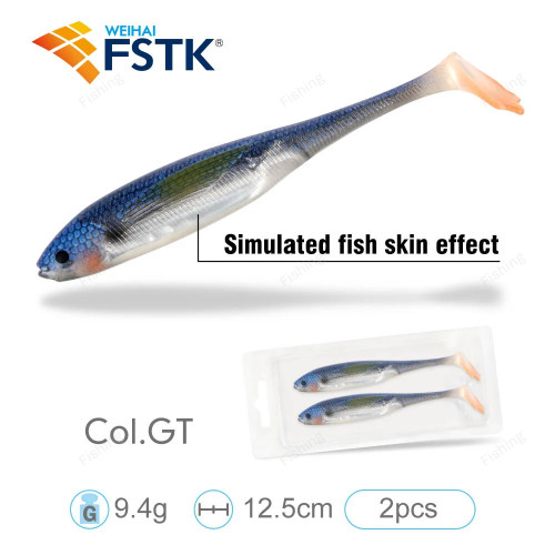 FSTK New 2023 Silicone Bait Paddle Tail Shad Worm Lifelike soft bait 9.4g 12.5cm Swimbaits Freshwater Bass Trout fishing lure