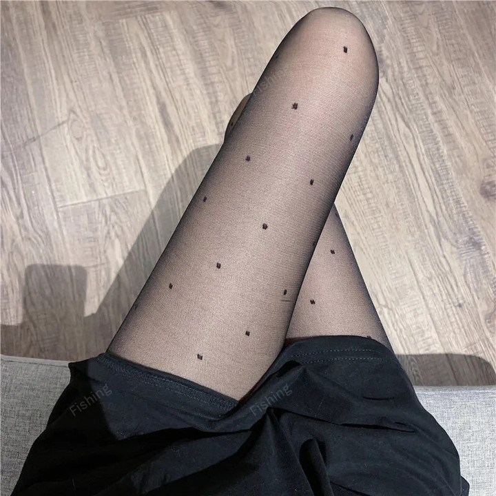 Women's Tights Classic Small Polka Dot Silk Stockings Thin Lady Vintage Stockings Pantyhose Female Hosiery Summer Sexy