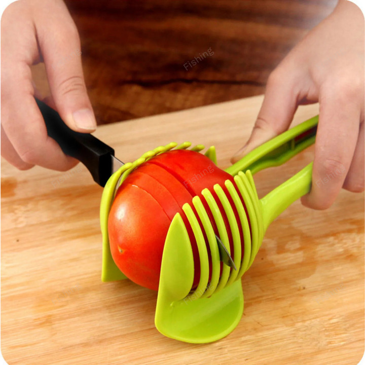 1Pcs Plastic Kitchen Handheld Potato Slicer Tomato Cutter Tool Lemon Cutting Cooking Kitchen Accessories