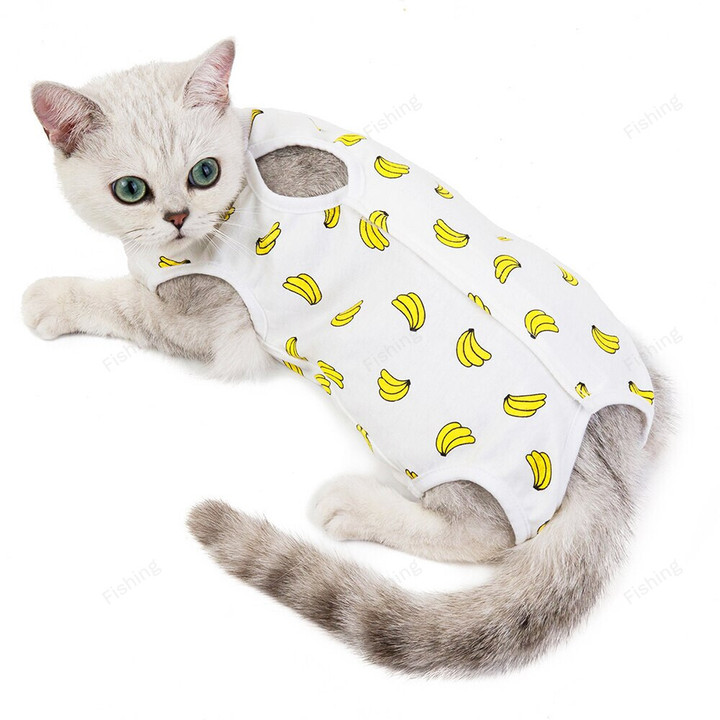 Pet Cat Weaning Cotton Clothes for Small Dog Sterilization Jumpsuit Anti-licking Surgery Recovery Care Suit Puppy Kitten Outfits