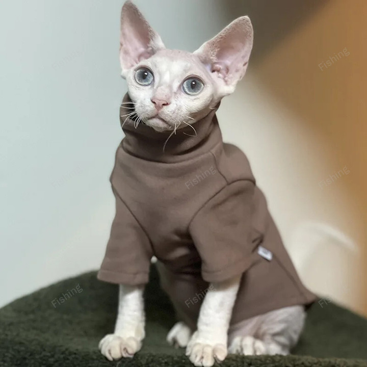 Sphynx Cat Clothes Baby Soft Cotton Fall Winter Kitten Small Dog Clothes for Cornish Devon Cat Costume Hairless Pet Clothes