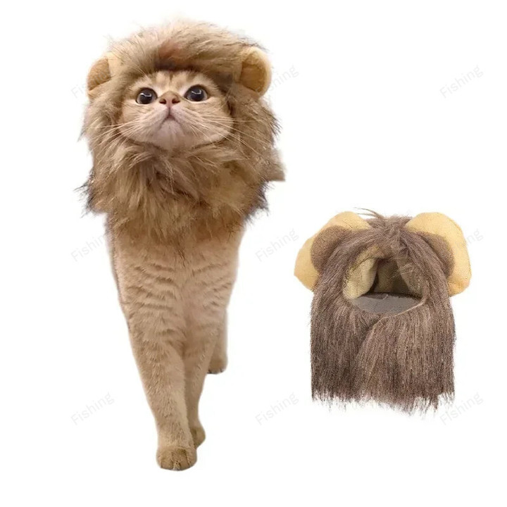 Cat Cosplay Dress Up Pet Hat Lion Mane for Cat Puppy Lion Wig Costume Party Decoration Halloween Christmas GatosPet Supplies