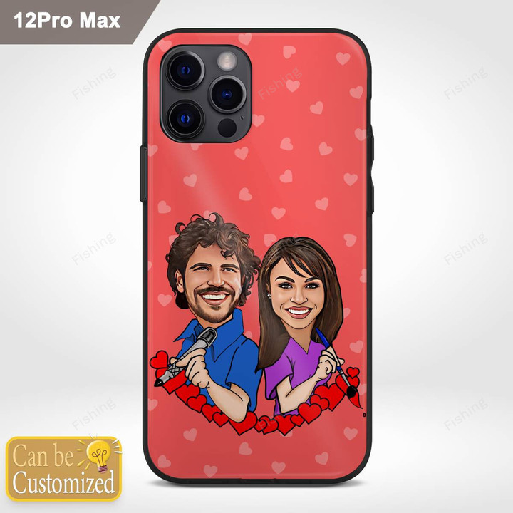 Custom Valentines couple's faces with portrait painting effect