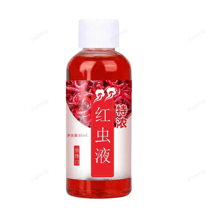 60ml Freshwater Fish Red Worm Liquid Strong Fish Attractant Concentrated FishBait Perch for Trout Cod Carp Bass Accessories