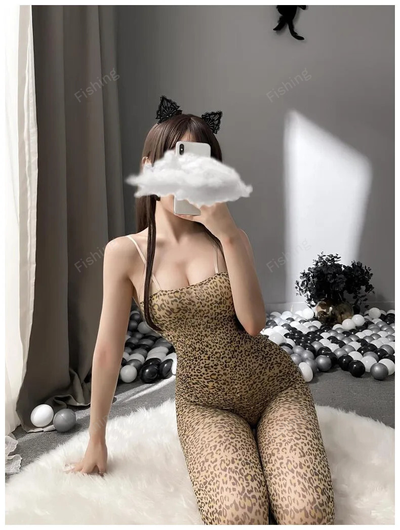 Sexy Lingerie Women Fashion Print See Through Hollow Out Rompers Lace Sleeveless Bodycon Slim Playsuit Sexy Dress Streetwear