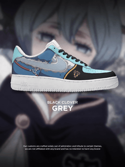 Black Clover Grey custom shoe design