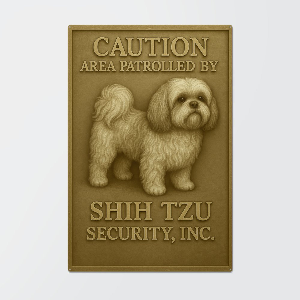 Shih Tzu Metal Tin Sign - golden tshop