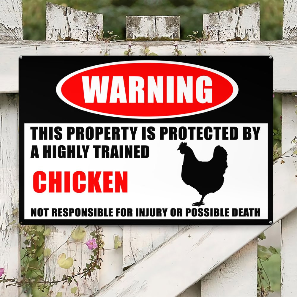 Chicken Yield Sign Chicken Landscape Metal Sign - golden tshop