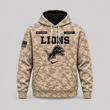 Detroit Lions | Personalized Desert Camo Military Hoodie