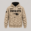 New England Patriots | Personalized Desert Camo Military Hoodie
