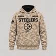 Pittsburgh Steelers | Personalized Desert Camo Military Hoodie