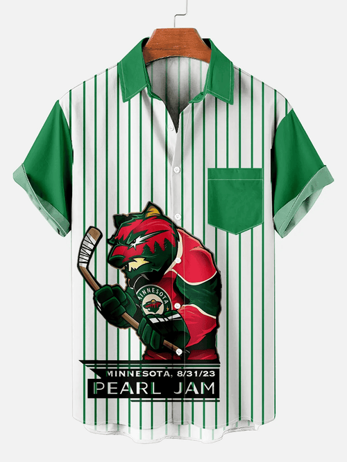 Minnesota Wild | Classic Retro Mascot Line Hawaiian Shirt