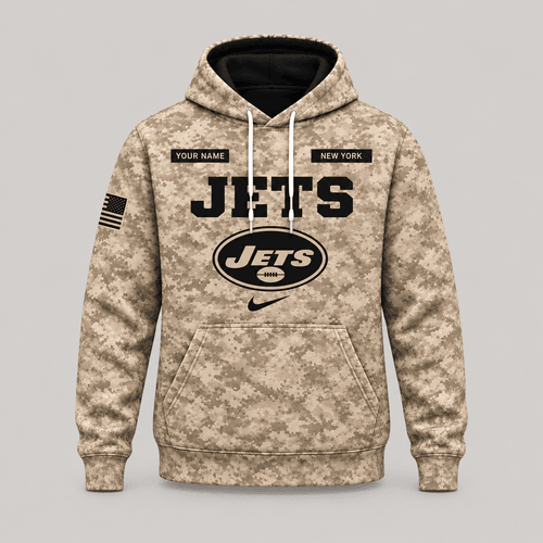 New York Jets | Personalized Desert Camo Military Hoodie
