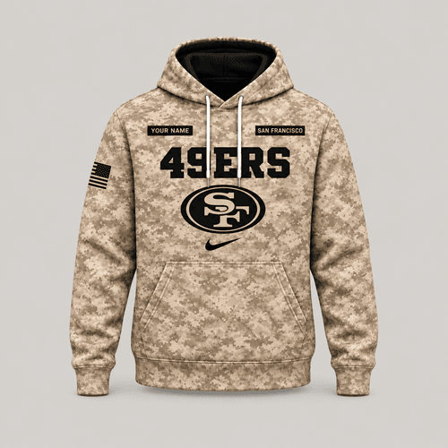 San Francisco 49ers | Personalized Desert Camo Military Hoodie