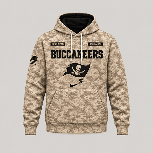 Tampa Bay Buccaneers | Personalized Desert Camo Military Hoodie
