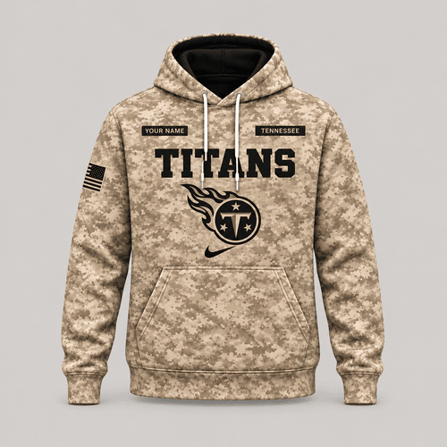 Tennessee Titans | Personalized Desert Camo Military Hoodie
