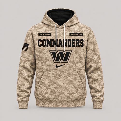 Washington Commanders | Personalized Desert Camo Military Hoodie