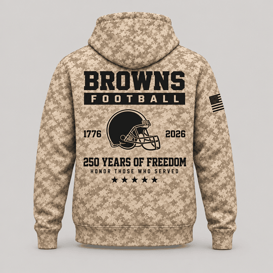 Cleveland Browns | Personalized Desert Camo Military Hoodie