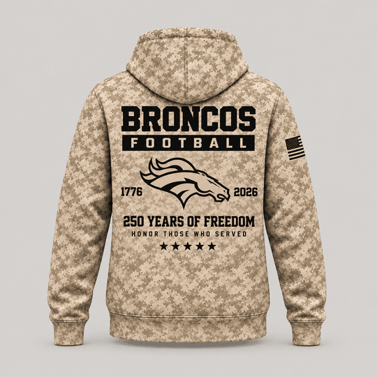 Denver Broncos | Personalized Desert Camo Military Hoodie