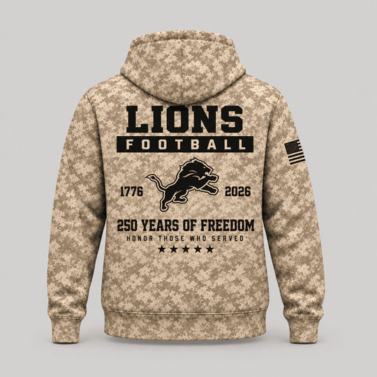 Detroit Lions | Personalized Desert Camo Military Hoodie