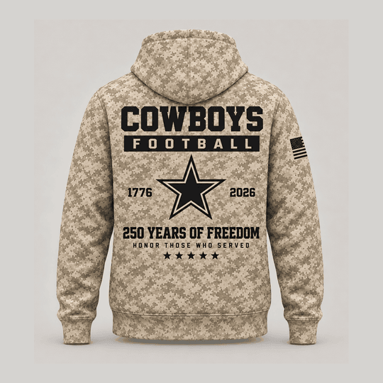 Dallas Cowboys | Personalized Desert Camo Military Hoodie