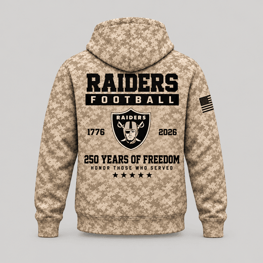 Las Vegas Raiders | Personalized Desert Camo Military Hoodie