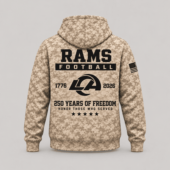 Los Angeles Rams | Personalized Desert Camo Military Hoodie