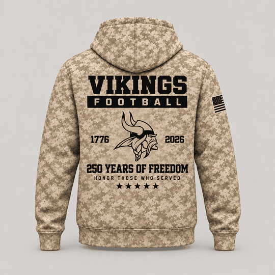 Minnesota Vikings | Personalized Desert Camo Military Hoodie