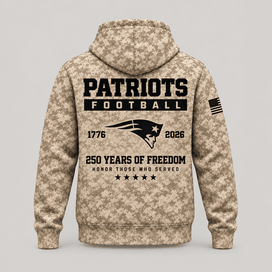 New England Patriots | Personalized Desert Camo Military Hoodie