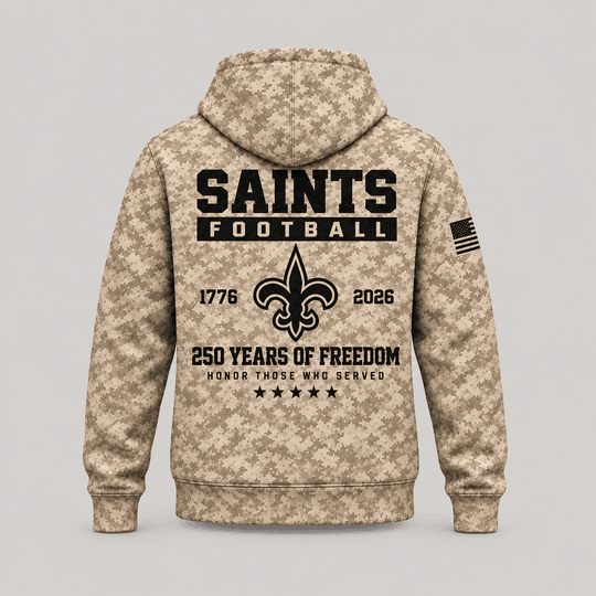 New Orleans Saints | Personalized Desert Camo Military Hoodie
