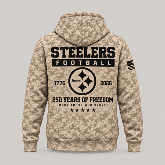 Pittsburgh Steelers | Personalized Desert Camo Military Hoodie