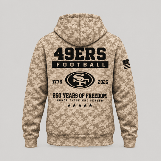 San Francisco 49ers | Personalized Desert Camo Military Hoodie