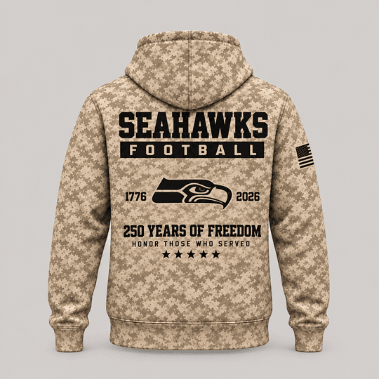 Seattle Seahawks | Personalized Desert Camo Military Hoodie