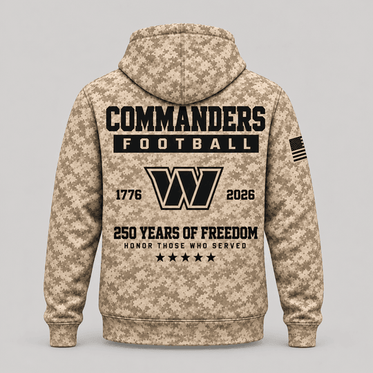 Washington Commanders | Personalized Desert Camo Military Hoodie