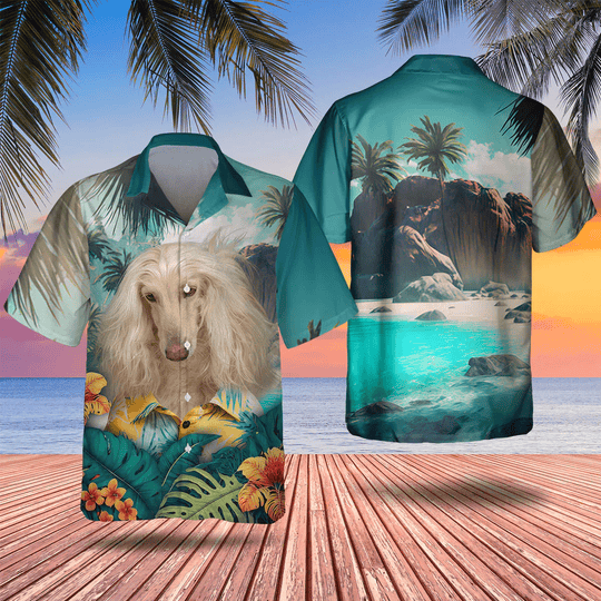 Afghan Hound - 3D Tropical Hawaiian Shirt