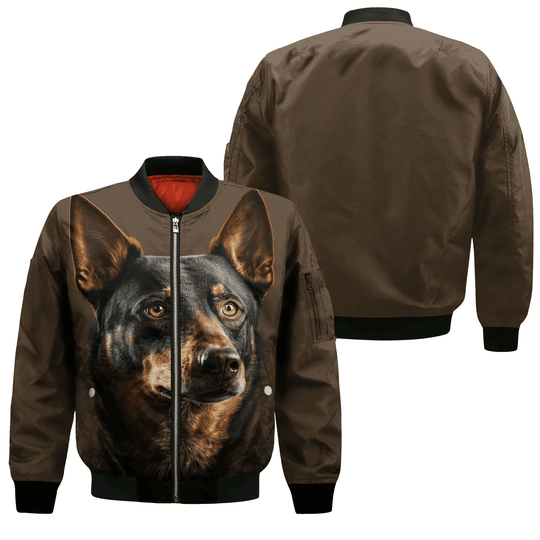 Australian Kelpie 1 AI - Unisex 3D Graphic Bomber Jacket