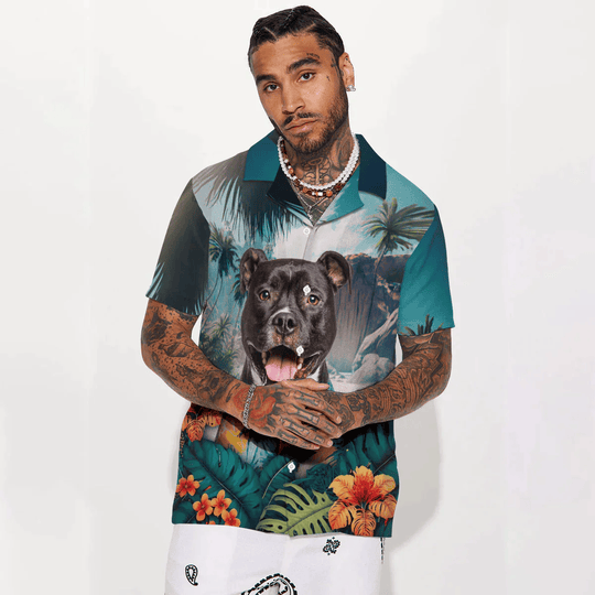 American Staffordshire Terrier - 3D Tropical Hawaiian Shirt