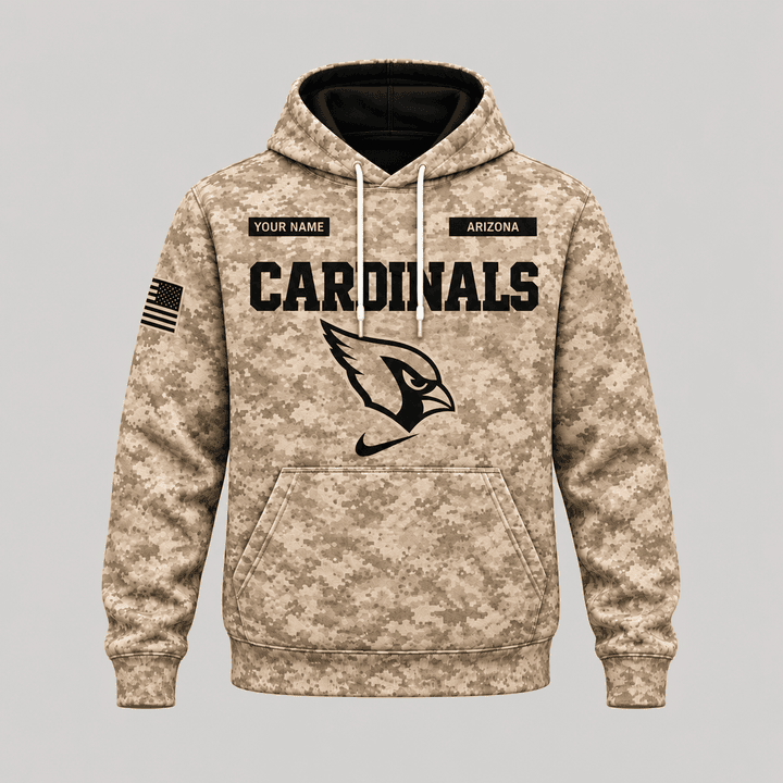 Arizona Cardinals | Personalized Desert Camo Military Hoodie